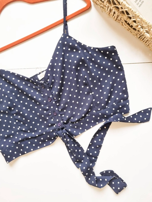 Polka dot top - Navy blue, XL