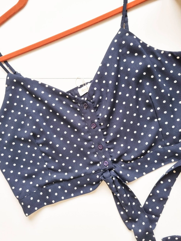Polka dot top - Navy blue, XL