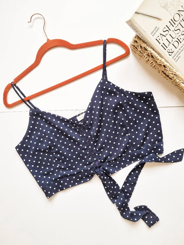 Polka dot top - Navy blue, XL