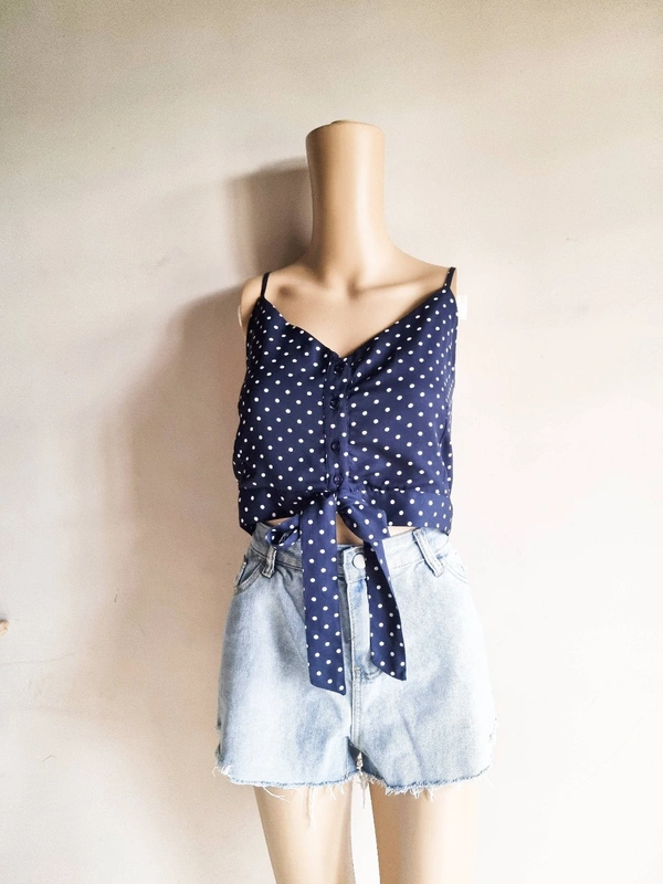 Polka dot top - Navy blue, XL