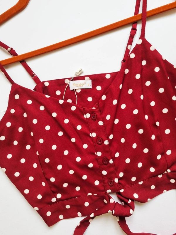 Polka dot top - Maroon, M
