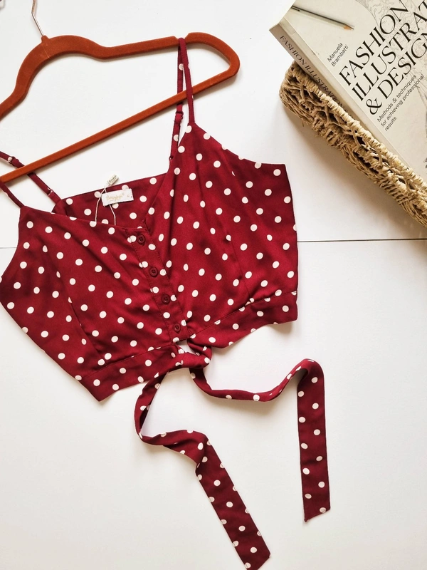 Polka dot top - Maroon, M