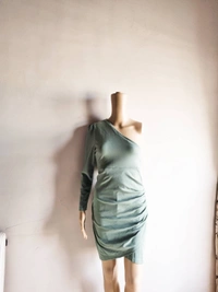 Moda Rapido One shoulder Dress - Teal, M