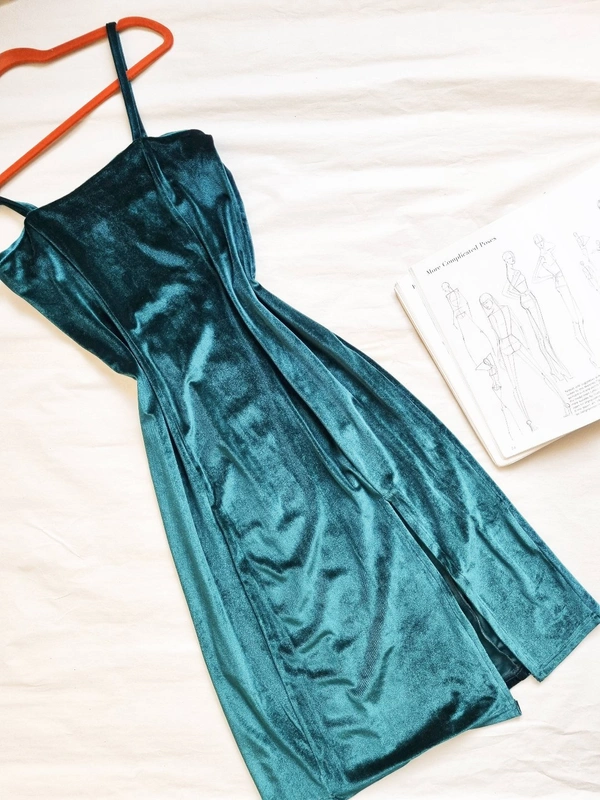 Velvet dress - Green, S