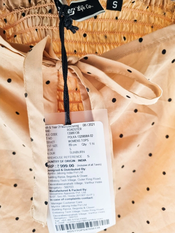 Roadster  Smocked Top - peach, S