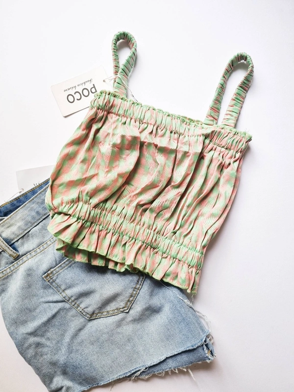 Checked top - Vista Blue, XS