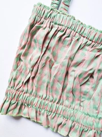 Checked top - Vista Blue, XS