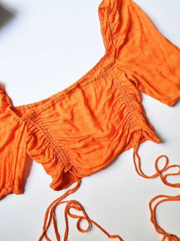 Shein Ruffled Top - Web Orange, XS - S