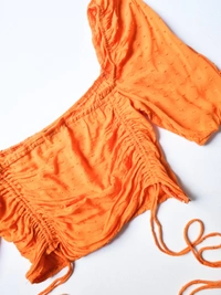 Shein Ruffled Top - Web Orange, XS - S