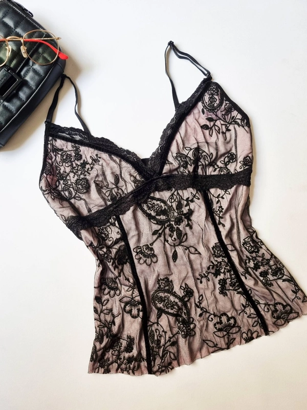 F & E Lace Top  - Black, XS