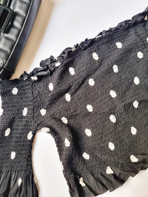 H&M Smocked Top - Black, XS
