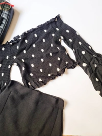 H&M Smocked Top - Black, XS