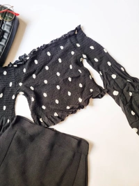 H&M Smocked Top - Black, XS