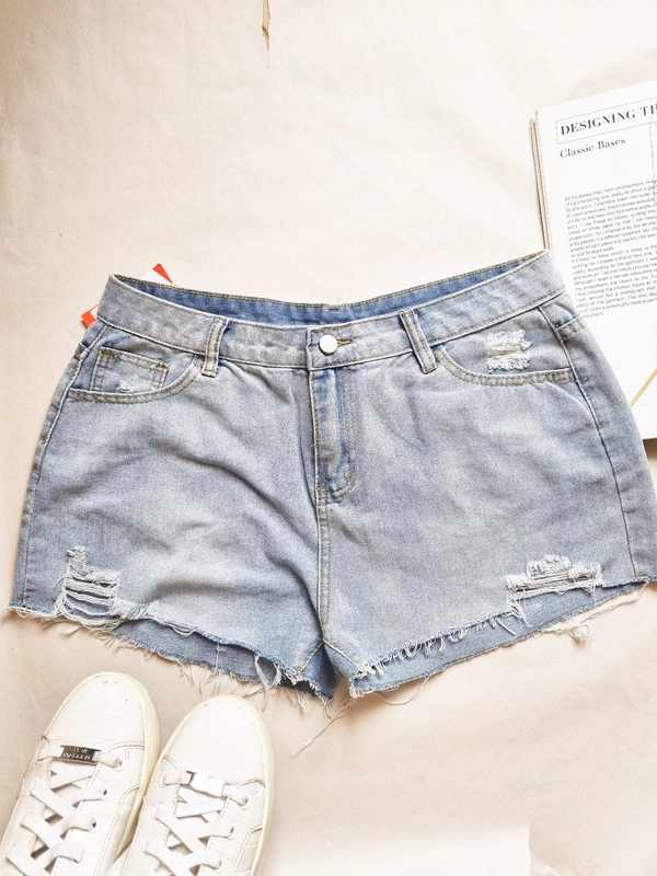 Urbanic High Rise Distressed shorts - Blue, 32 In