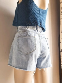 Urbanic High Rise Distressed shorts - Blue, 32 In