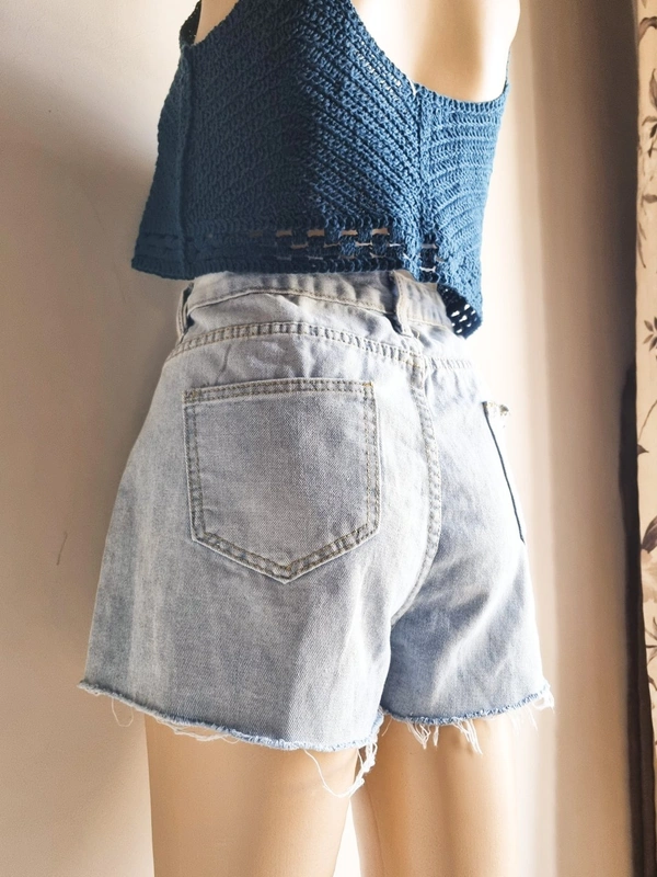 Urbanic High Rise Distressed shorts - Blue, 32 In