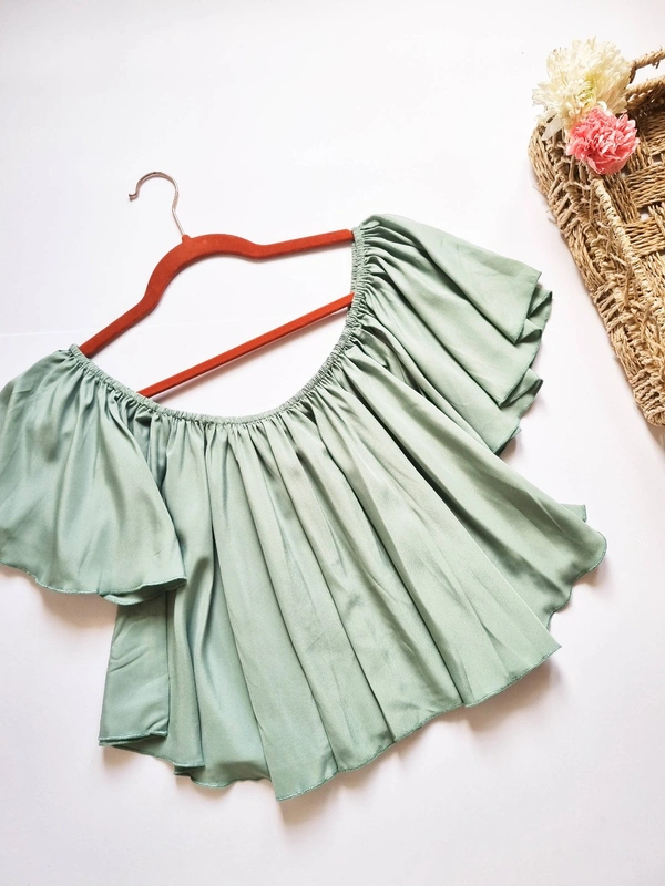 Off shoulder top - Summer Green, M