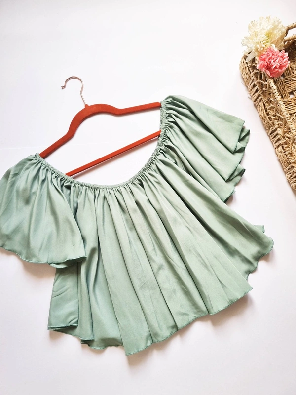 Off shoulder top - Summer Green, M