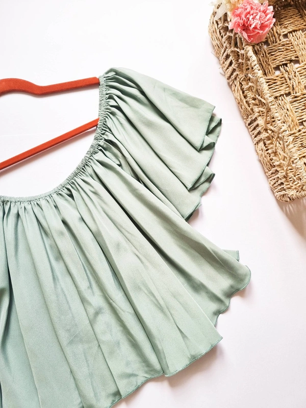 Off shoulder top - Summer Green, M