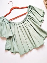 Off shoulder top - Summer Green, M