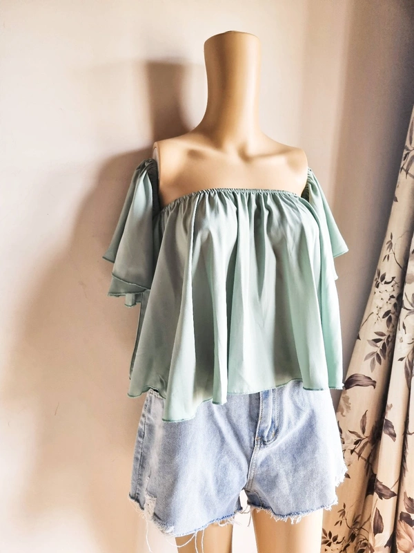 Off shoulder top - Summer Green, M
