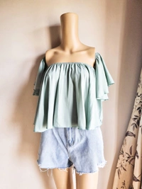 Off shoulder top - Summer Green, M