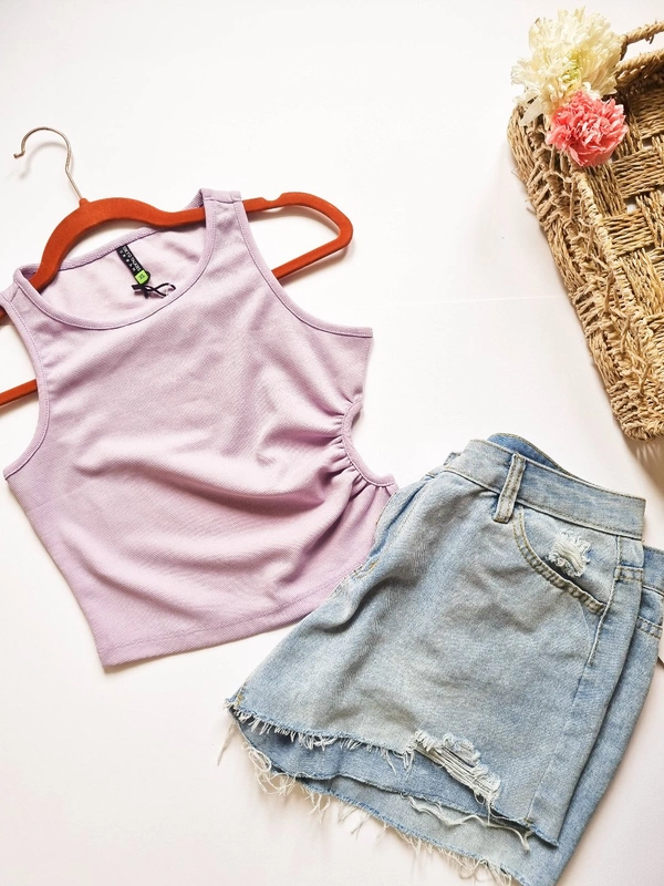 Tokyo Talkies Cut out top - Blue Chalk, XS