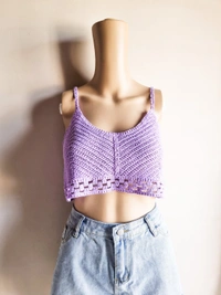 Crochet top - Mauve, M