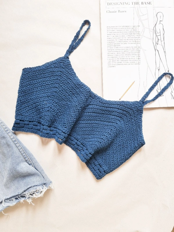 Crochet top - Tory Blue, M