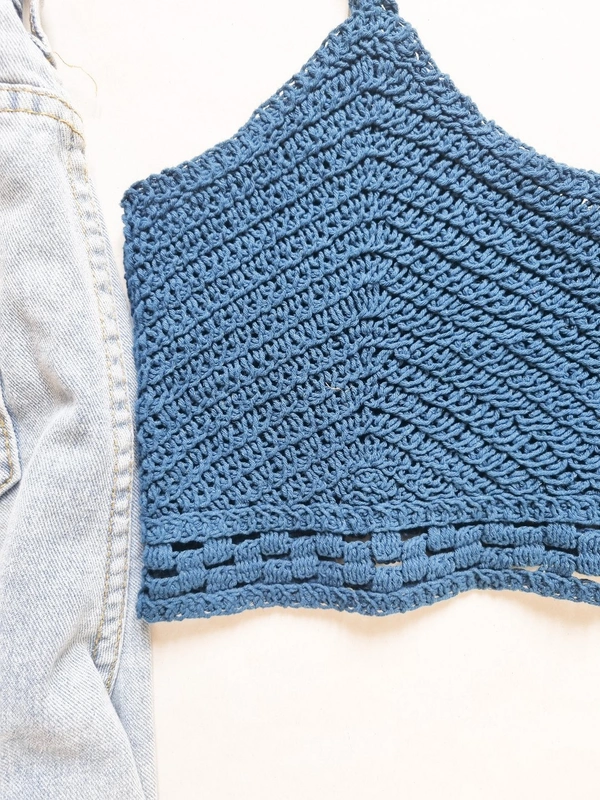 Crochet top - Tory Blue, M