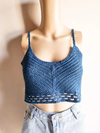 Crochet top - Tory Blue, M