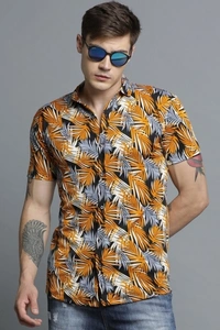 Jump Cuts Men Printed Casual Multicolor Shirt - M