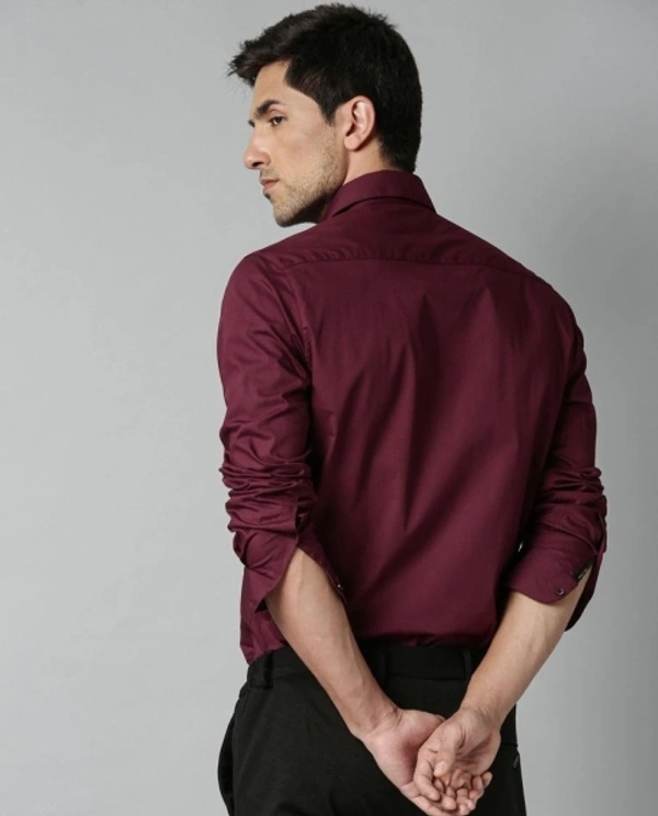 Jai Textiles Men Solid Formal Maroon Shirt - XXL