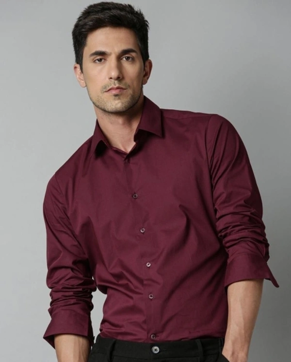 Jai Textiles Men Solid Formal Maroon Shirt - XXL