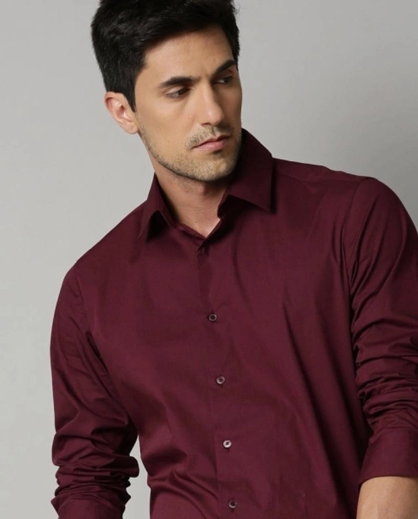 Jai Textiles Men Solid Formal Maroon Shirt - XXL