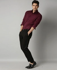Jai Textiles Men Solid Formal Maroon Shirt - XXL