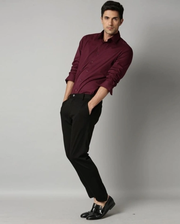 Jai Textiles Men Solid Formal Maroon Shirt - XXL