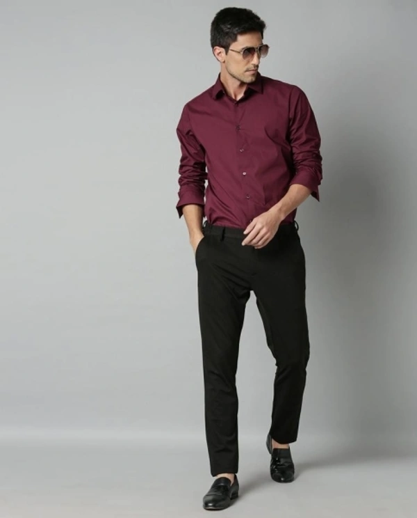 Jai Textiles Men Solid Formal Maroon Shirt - XXL