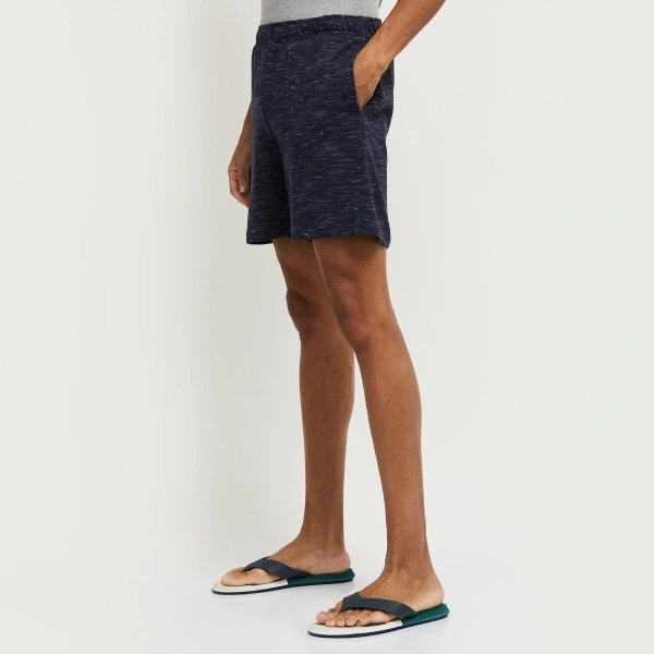 MAX Solid Men Blue Basic Shorts - L
