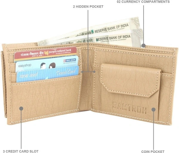 SAMTROH Men Casual Beige Artificial Leather Wallet