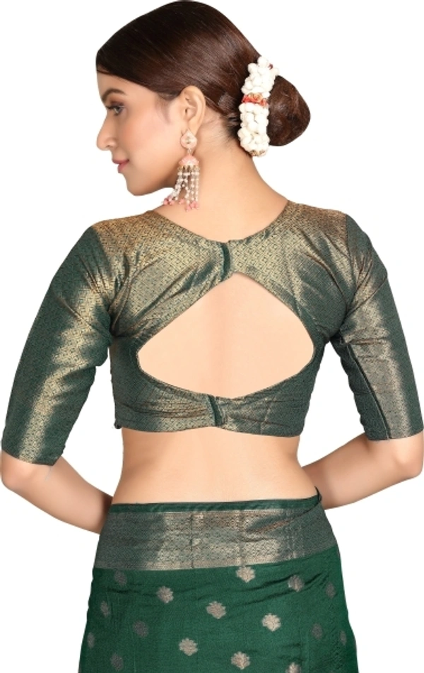 Rola Trendz Embroidered Banarasi Silk Blend, Cotton Silk Saree