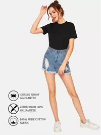 Young trendz Solid Women Round Neck  - M