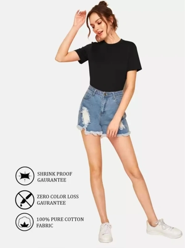 Young trendz Solid Women Round Neck  - M