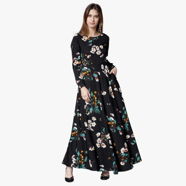 Tokyo Talkies Women Maxi Black Dress - M