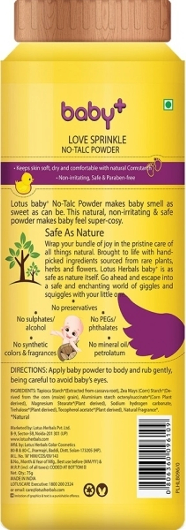 LOTUS HERBALS Baby Plus Love Sprinkle No Talc Powder Pack Of 2 