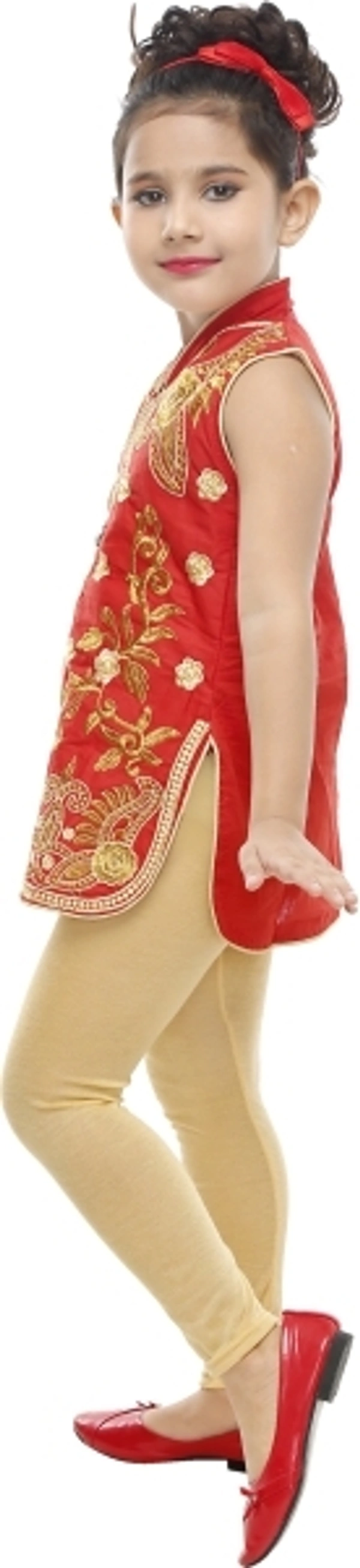 WEGIRLS Girls Casual Kurta and Leggings Set - 3-4 Years 