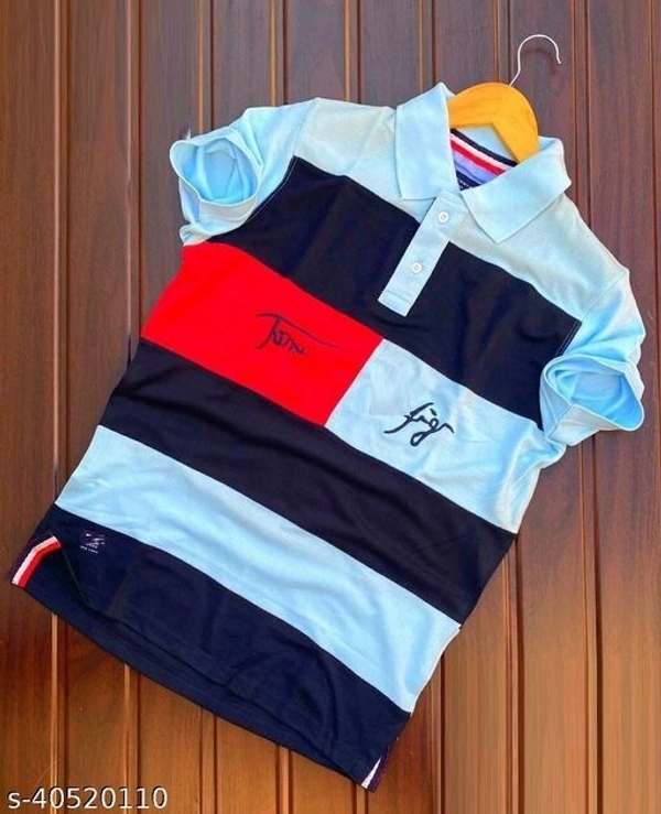 Fancy Modern Men Tshirts (SS40520112)  - Sky , L