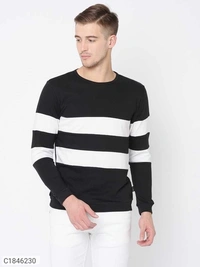 Rigo Cotton Color Block/Solid Half/Full Sleeves Round neck T-Shirt(SC1846232)  - S