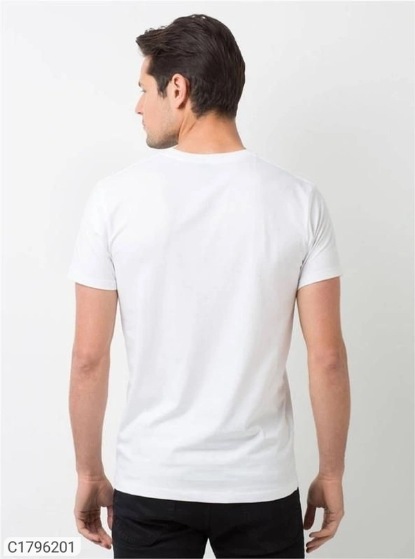 Polyester Blend Printed Half Sleeves T-Shirts(SC1796201)  - M