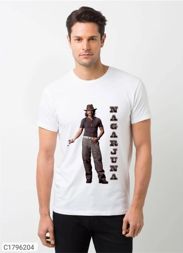  Polyester Blend Printed Half Sleeves T-Shirts(SC1796204)  - M